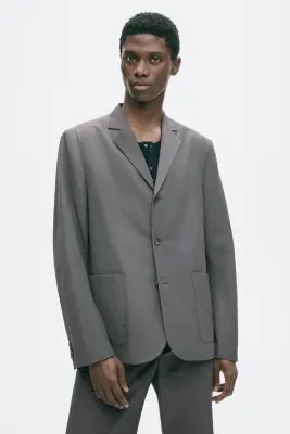 Veste Relaxed Fit à fermeture droite - Gris foncé — photo 2
