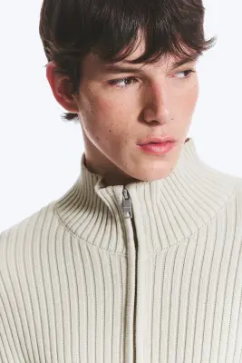 Cardigan maille zippé décontracté - Taupe clair — photo 2