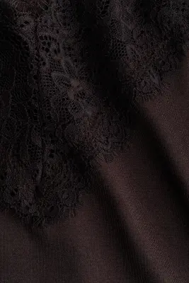 MAMA Robe à bretelles fines avec dentelle - Marron foncé — photo 5