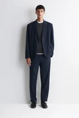 BLAZER PLIABLE ET RÉSISTANT AUX PLIS - BLEU MARINE — photo 2