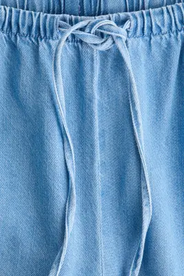 Pantalon en denim avec cordon de serrage - Bleu denim clair — photo 3