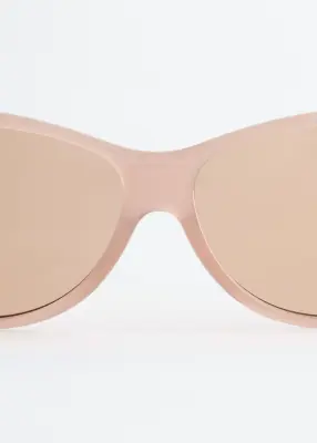 Lunettes de soleil incurvées oversize - Rose poudré — photo 2