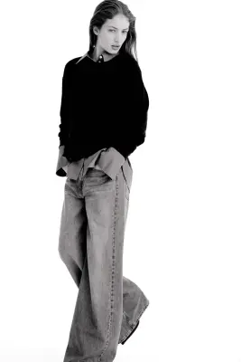 Wide High Waist Jeans - Bleu denim — photo 3
