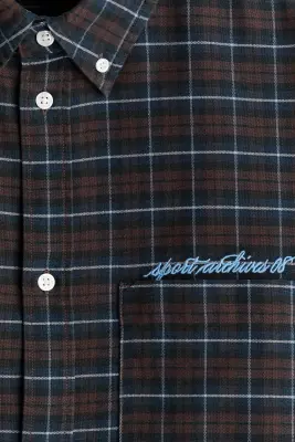 Chemise Oxford Relaxed Fit - Marron/carreaux — photo 5
