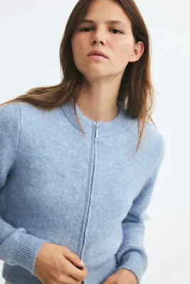 Gilet zippé - Bleu clair chiné — photo 1