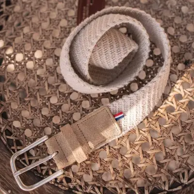 Ceinture tréssée beige — photo 3
