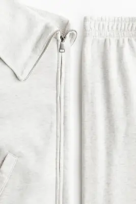 Ensemble 2 pièces avec sweat et pantalon - Gris clair chiné — photo 3
