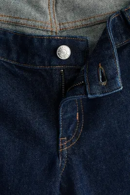 MAMA Straight Low Waist Jeans - Bleu denim foncé — photo 4