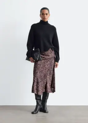 Pull à col montant en laine et cachemire - Noir — photo 3
