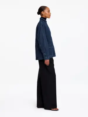 Surchemise en denim de coton et lyocell - Bleu — photo 2