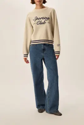 Pull Cesar Creme/Marine — photo 5