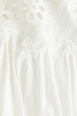 Jupe en coton avec dentelle - Blanc — photo 5