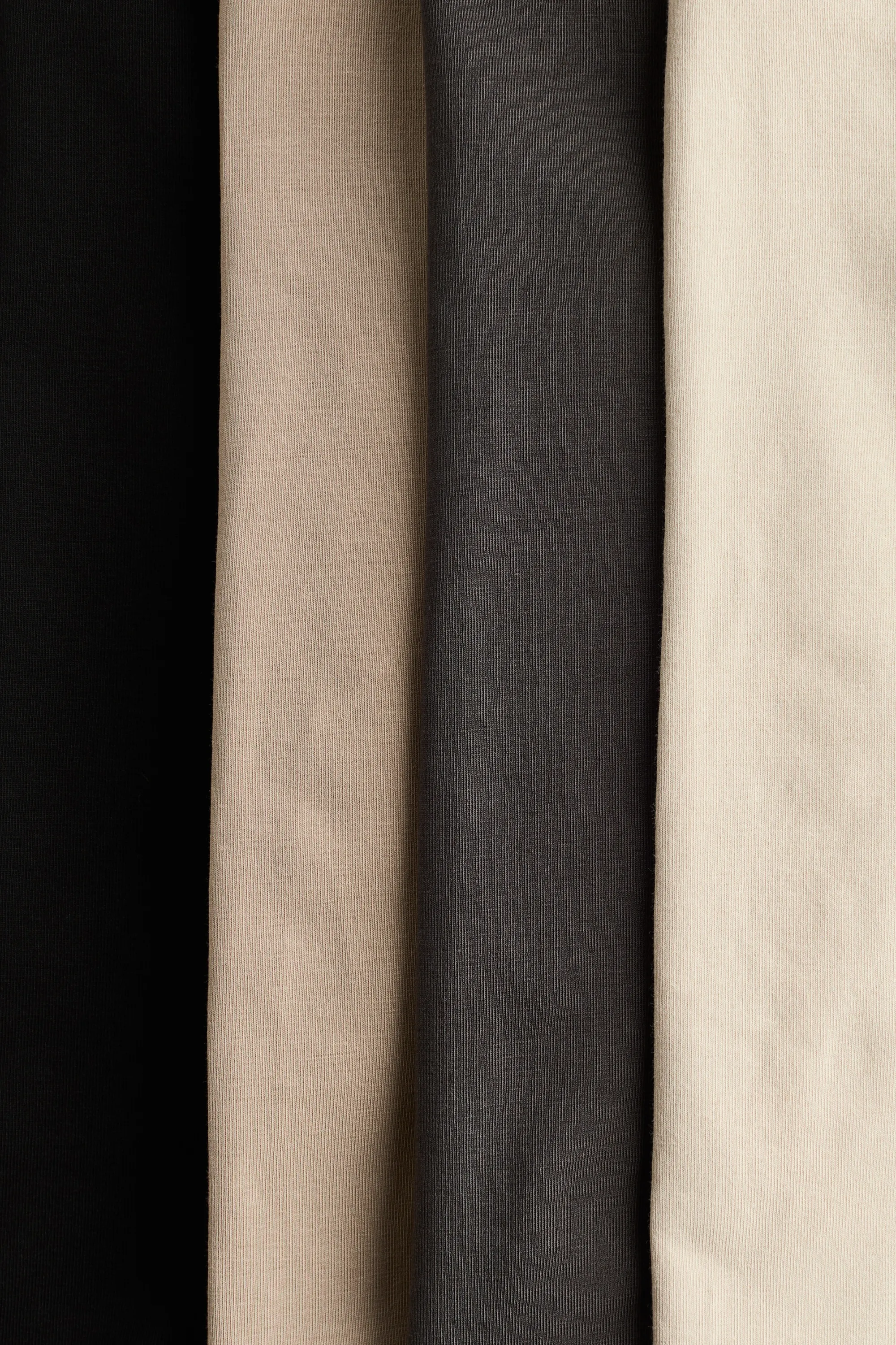 Lot de 4 leggings en jersey de coton - Beige clair/gris foncé