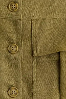 Veste sans col - Vert olive — photo 4