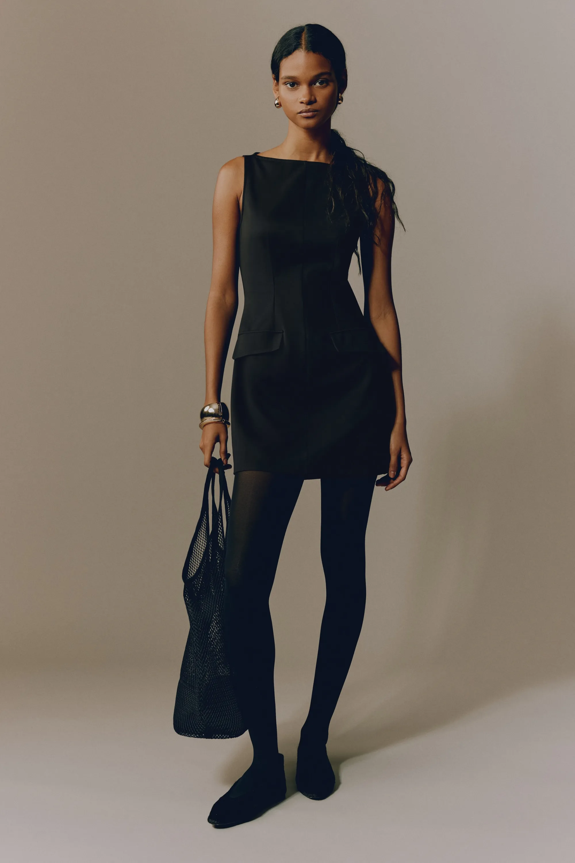 Robe à encolure bateau - Noir