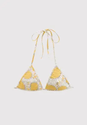 Haut de maillot de bain Zelie imprimé Tournesols jaune — photo 3