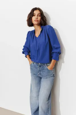 Blouse col frou-frou Femme — photo 2