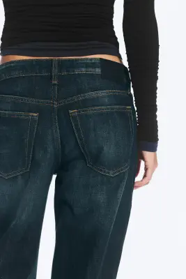 Jean jambe large taille basse Ample - Rain Blue - Bleu foncé — photo 2