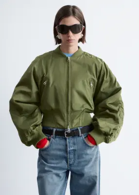 Veste style bomber courte - Vert kaki — photo 4
