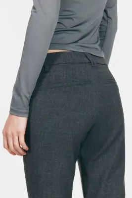 Pantalon chic évasé - Gris foncé — photo 2