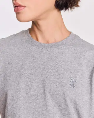 Tee-shirt Bree gris chiné brodé — photo 6