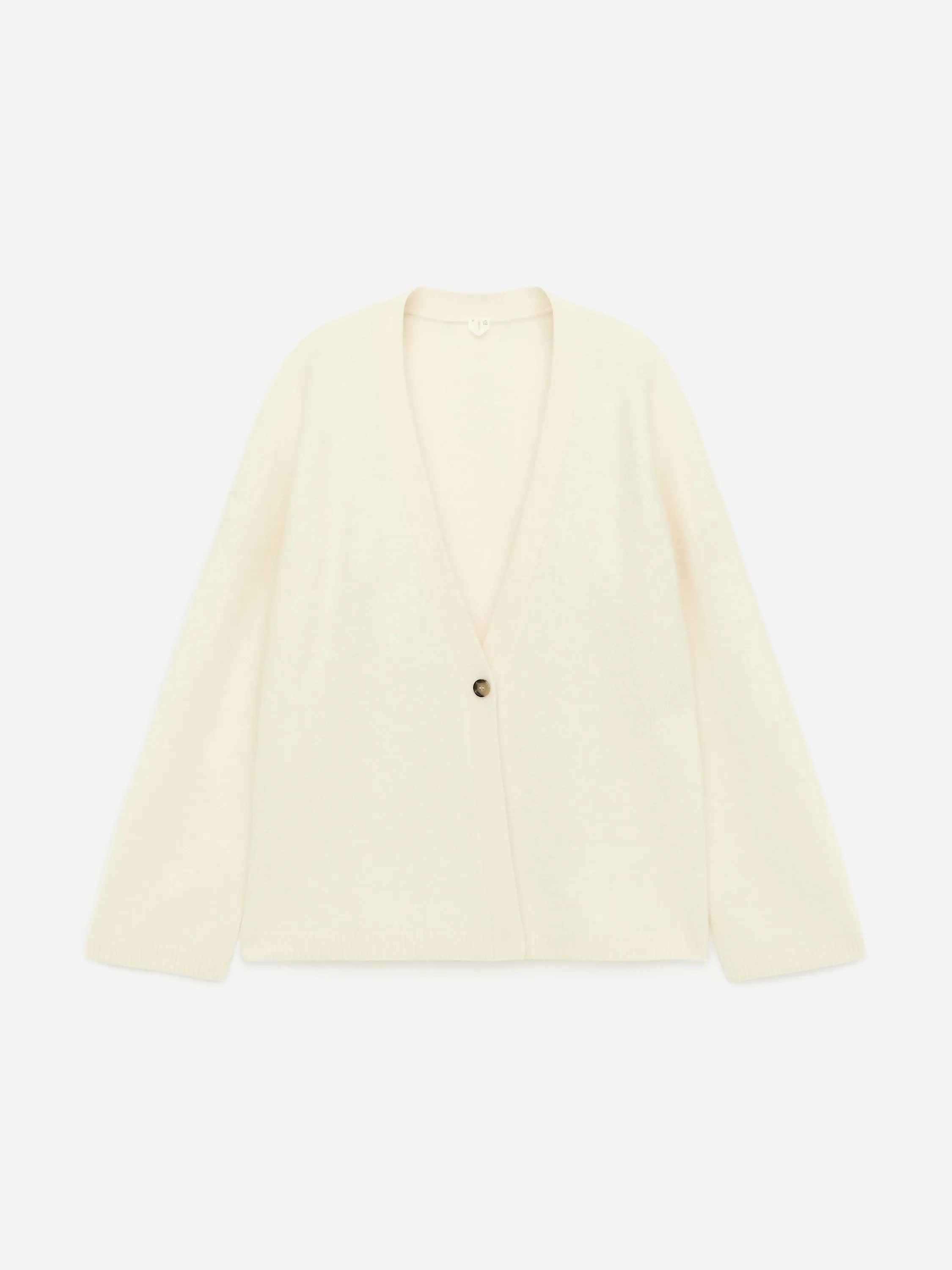 Cardigan en mélange de laine et d'alpaga - Blanc cassé