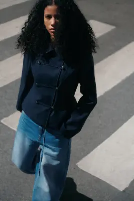 Barrel High Waist Jeans - Bleu denim — photo 1