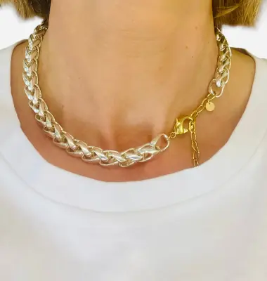 Collier Pamela argent bicolore - Hanka In — photo 2