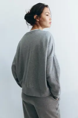 Sweat oversize - Gris chiné — photo 2