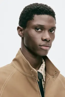 Veste workwear en coton - Beige foncé — photo 3