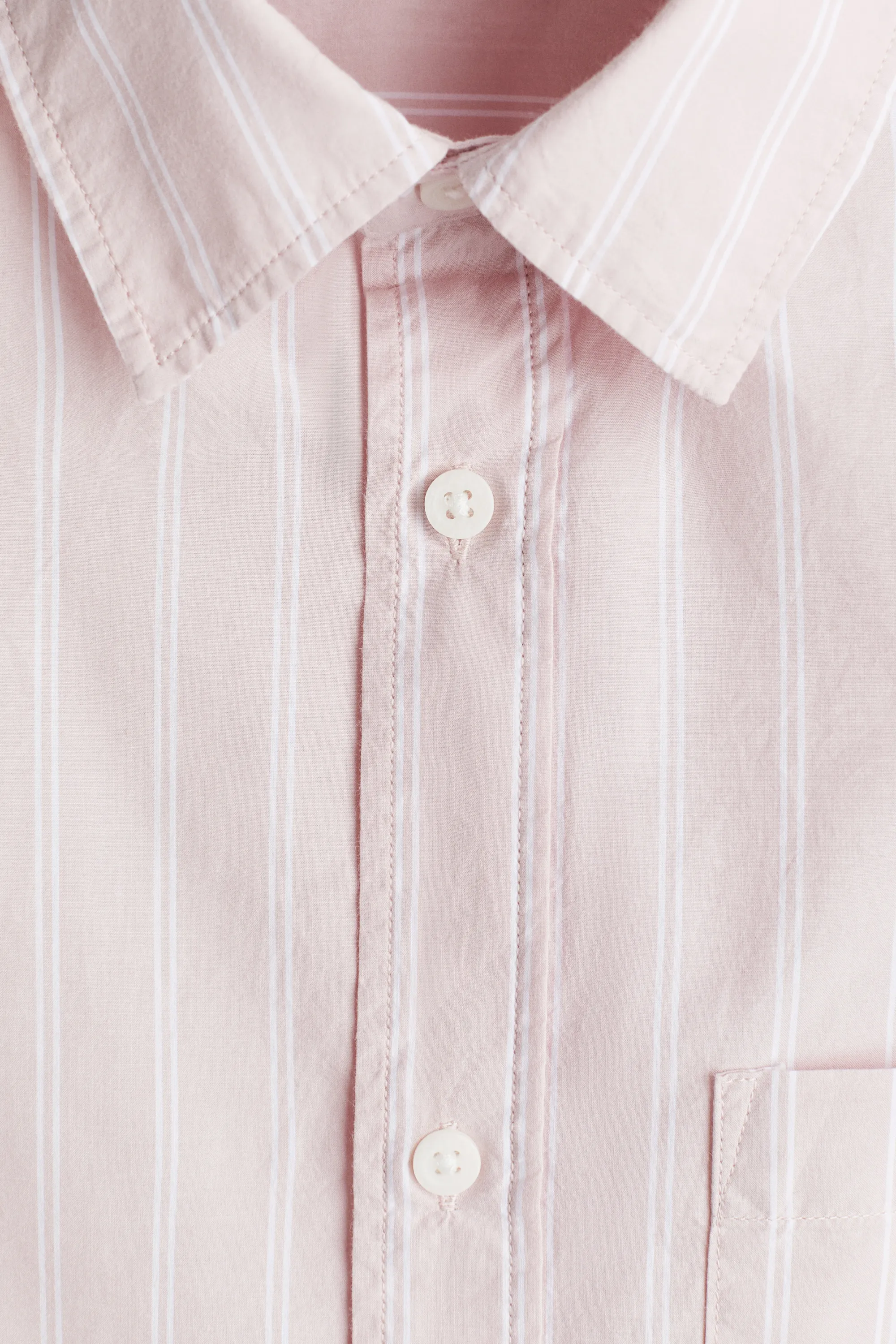 Chemise boxy Regular Fit en popeline - Rose/rayé
