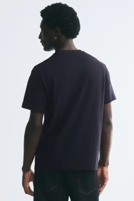 T-shirt Regular Fit - Bleu marine — photo 4