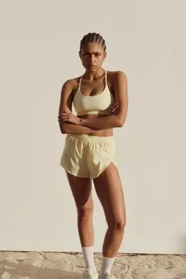 Short de running court - Jaune/soleil — photo 4