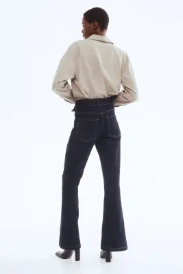 Flared High Jeans - Bleu denim foncé — photo 3
