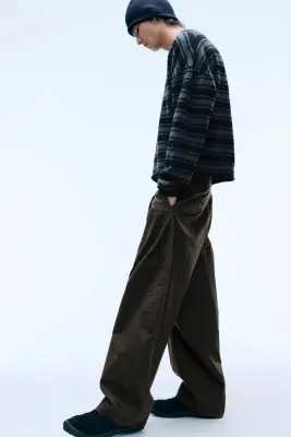 Pantalon chino Felix Barrel - Marron à carreaux — photo 2