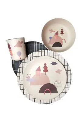 Set de vaisselle en bambou (plusieurs motifs) – Nuukk — photo 1