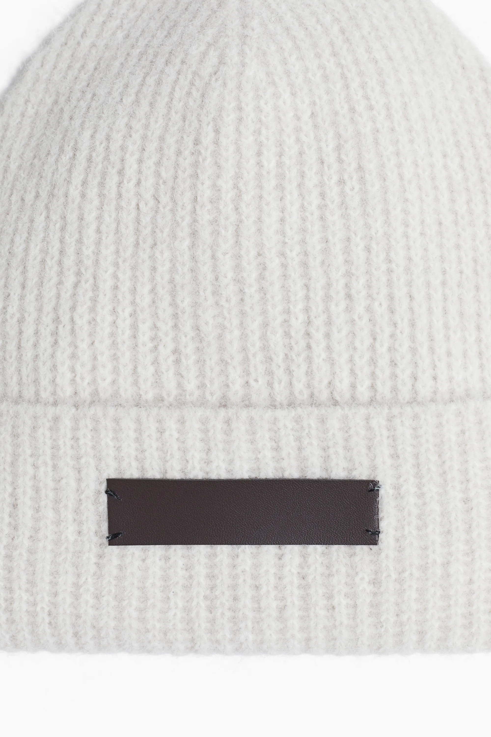 Bonnet en maille côtelée - Blanc