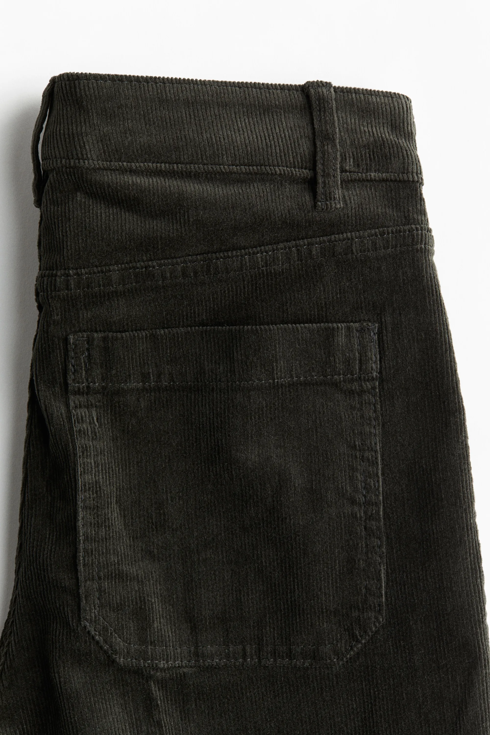 Pantalon évasé en velours côtelé - Vert foncé