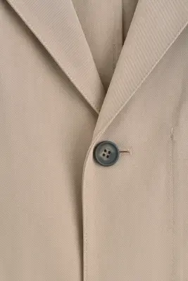 UNSTRUCTURED COTTON-BLEND BLAZER - SABLE — photo 3