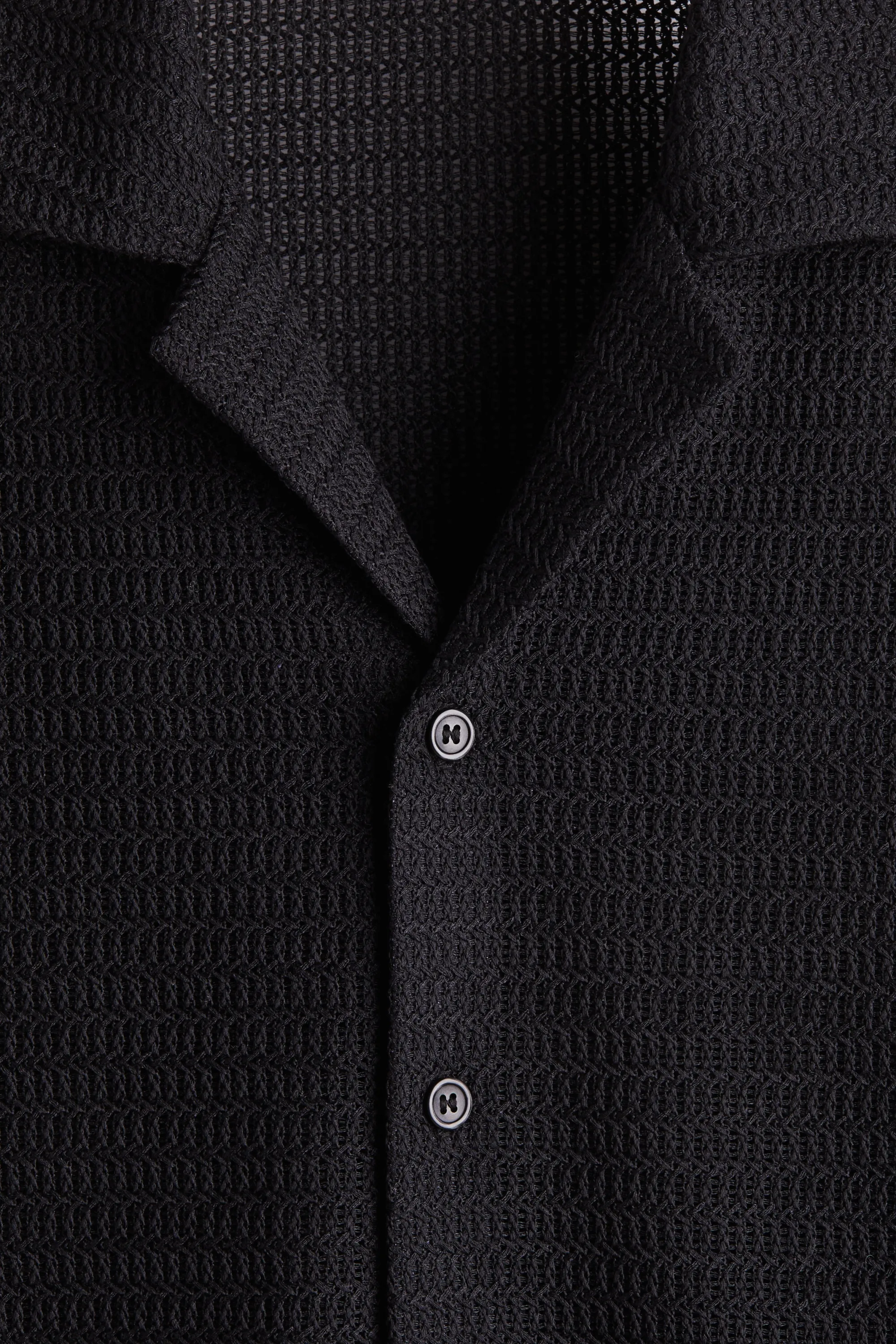 Chemise Regular Fit avec col cubain - Noir