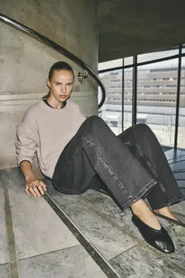 Wide Regular Waist Jeans - Noir denim — photo 2