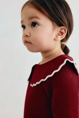 Ensemble 2 pièces en maille de coton - Rouge foncé — photo 3