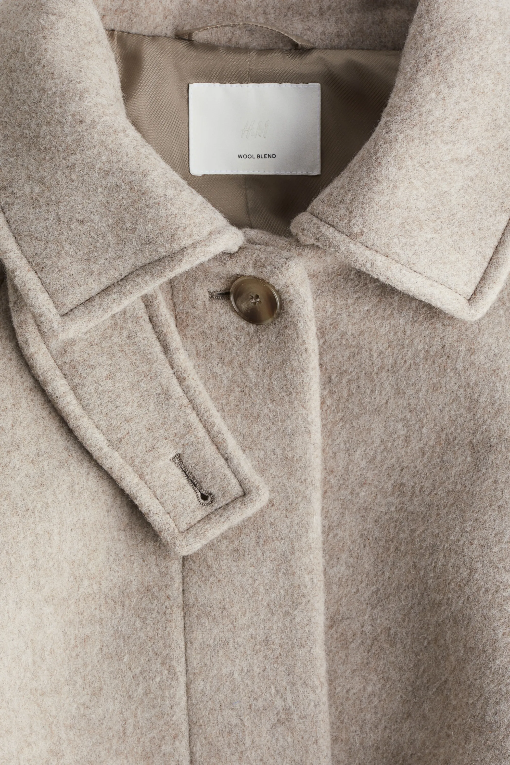 Manteau oversize en laine mélangée - Beige clair chiné