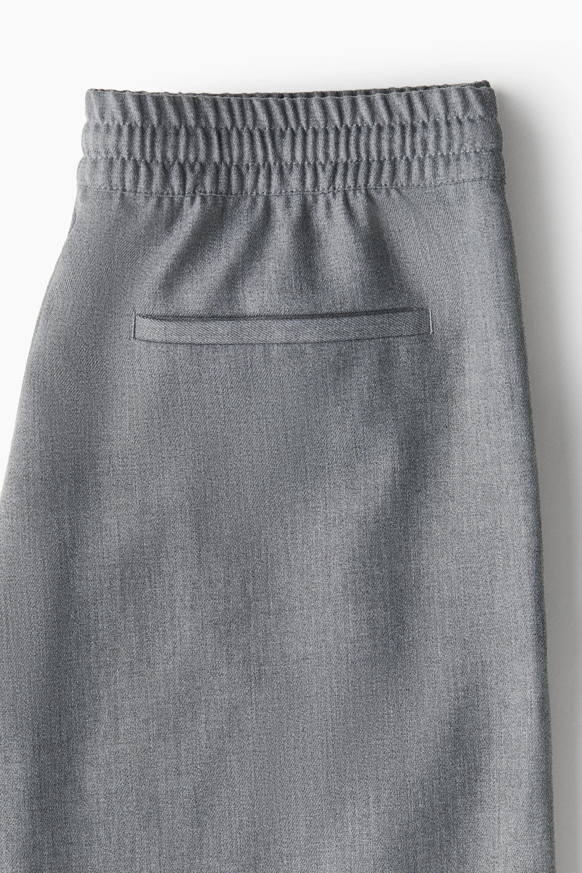 Pantalon large avec taille élastique - Gris chiné
