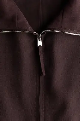 Veste oversize avec base à effet boule - Marron foncé — photo 4
