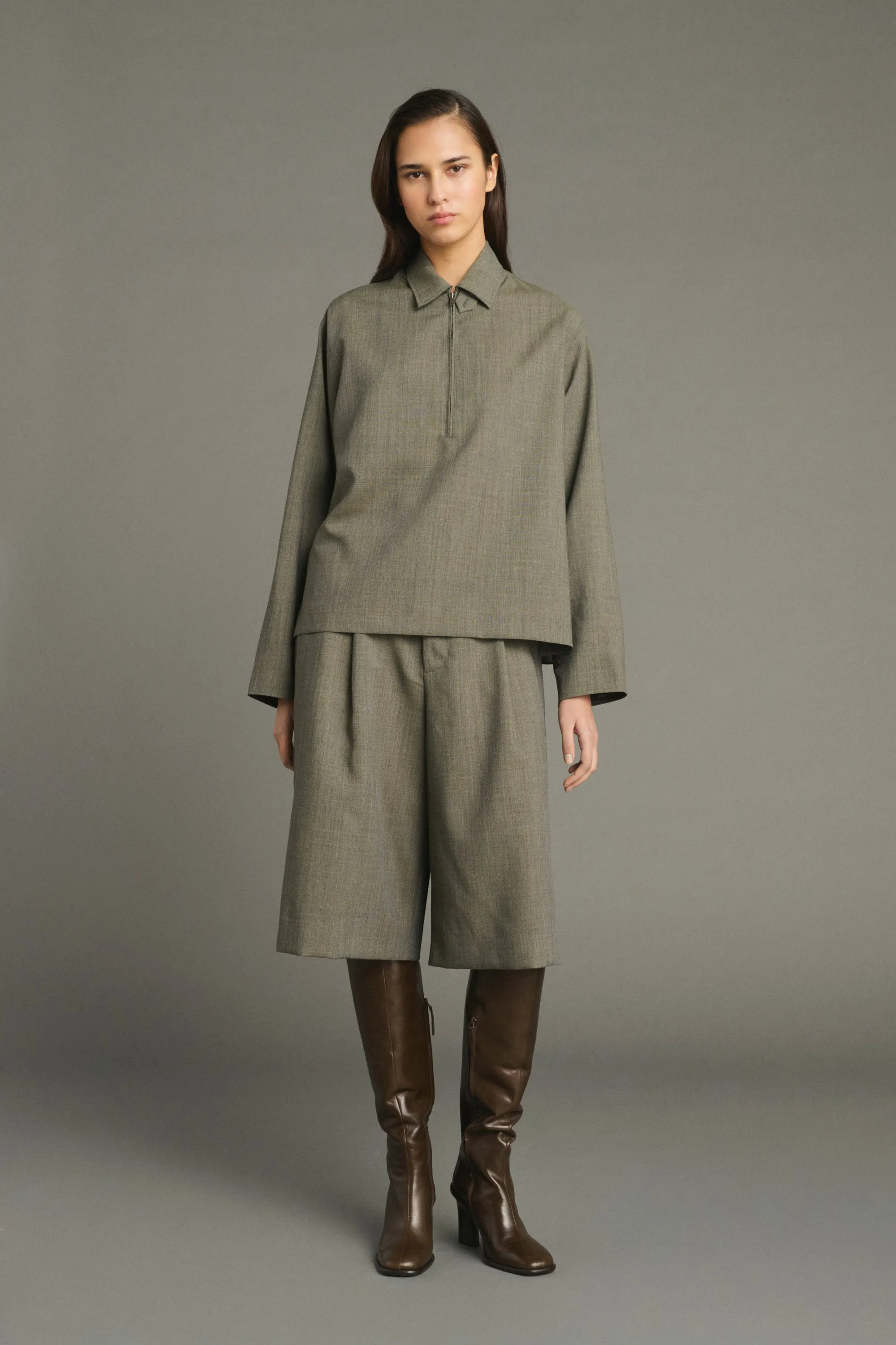JUPE-CULOTTE LOUISON VERT DE GRIS