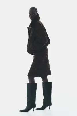 Veste matelassée en twill - Marron/imprimé léopard — photo 2