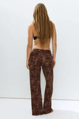 Pantalon de pyjama à jambes larges - Marron/imprimé léopard — photo 3
