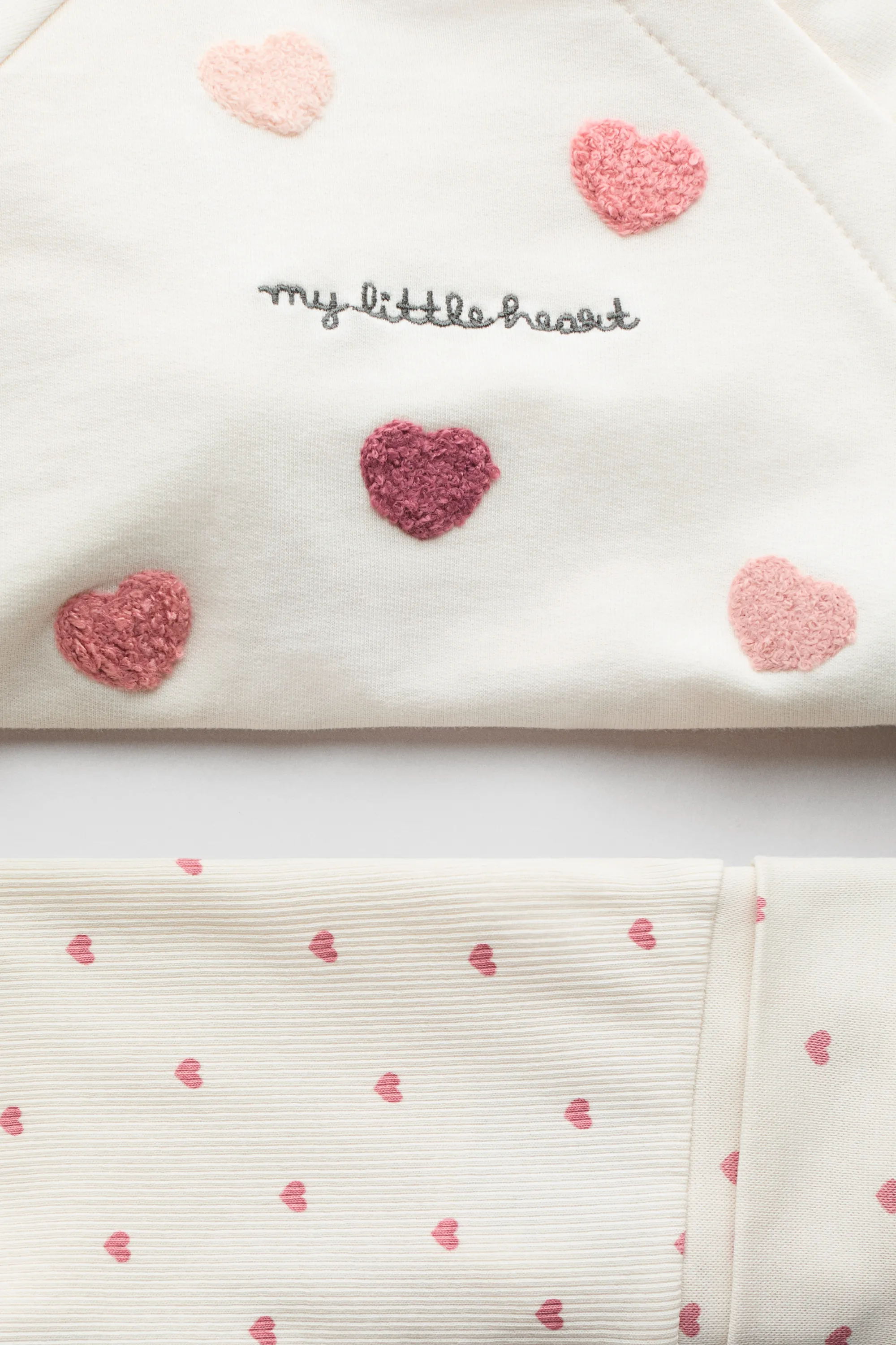 Ensemble 2 pièces en coton - Blanc/My Little Heart