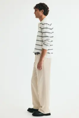 Pantalon Relaxed Fit en velours côtelé - Beige clair — photo 3